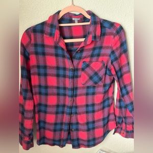 Small-Pink Blue Button up Charlotte Russe